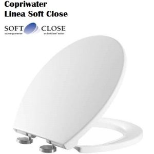 Copriwater Oggi Bianco In PVC Soft Close Sgancio di Rilascio.  SAT1750