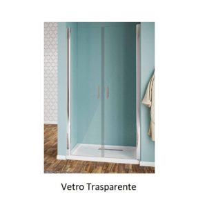 Porta Doccia Strass 2 Ante 660-700 Vetro Trasparente Prof. Cromo  1606.70