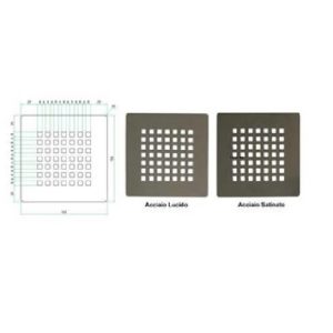 Griglia per piatto doccia 150x150x15 mm in acciaio lucido