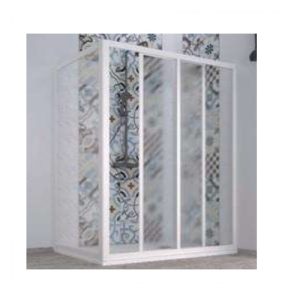 BOX DOCCIA ACRILICO F1CC H=190,2 CM BIANCO PASTELLO RUGIADA 001