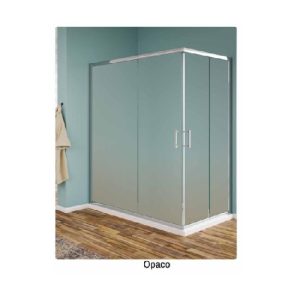 Box Strass Angolo 80X120 Vetro Opaco Prof. Cromo