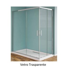 Box doccia serie Strass Angolo Vetro Trasparente 6 mm Profilo Cromo