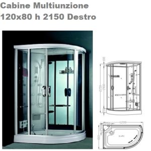 Cabina Multi.120X80Cm Sinistra Mod. Diamond Zx  HSD12080S