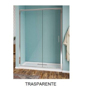 Porta Doccia Strass 1 Anta Scorrevole 160 Vetro Trasparente Prof. Cromo