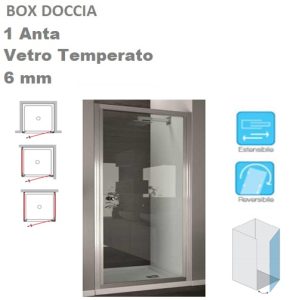 Porta Doccia Strass 1 Anta 75  Vetro Satinato Prof. Cromo  PS1A750218