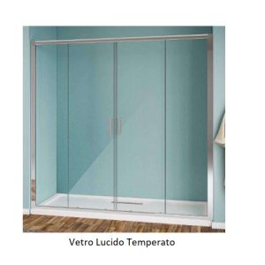 Porta Doccia Strass 2 Ante Scorrevoli Vetro Trasparente Profilo Cromo