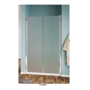 Porta Doccia Strass 2 Ante Vetro opaco Profilo Cromo Serie Basculante Tipo Saloon
